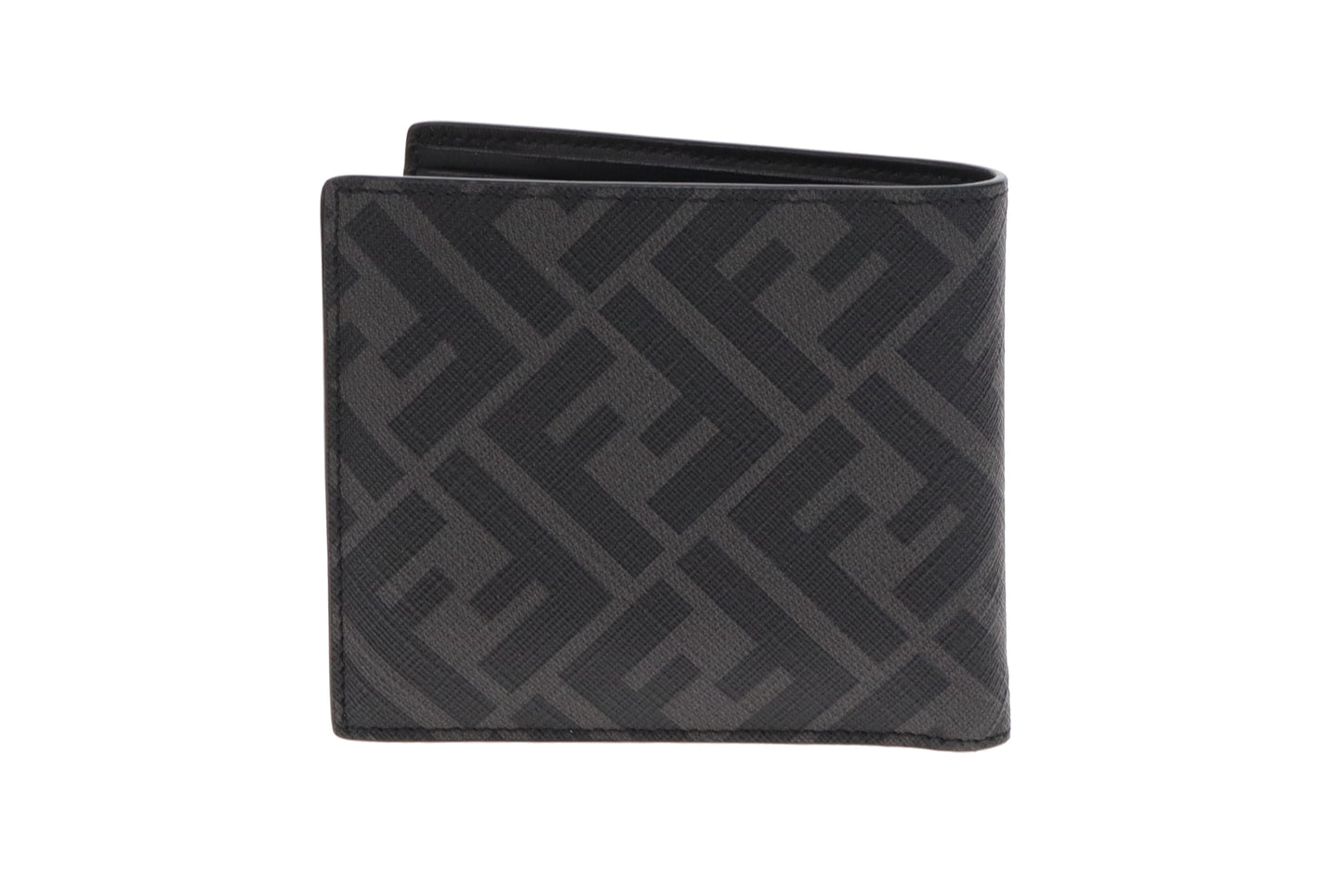 Fendi Grey Zucca with Yellow/Black Leather Folded Wallet