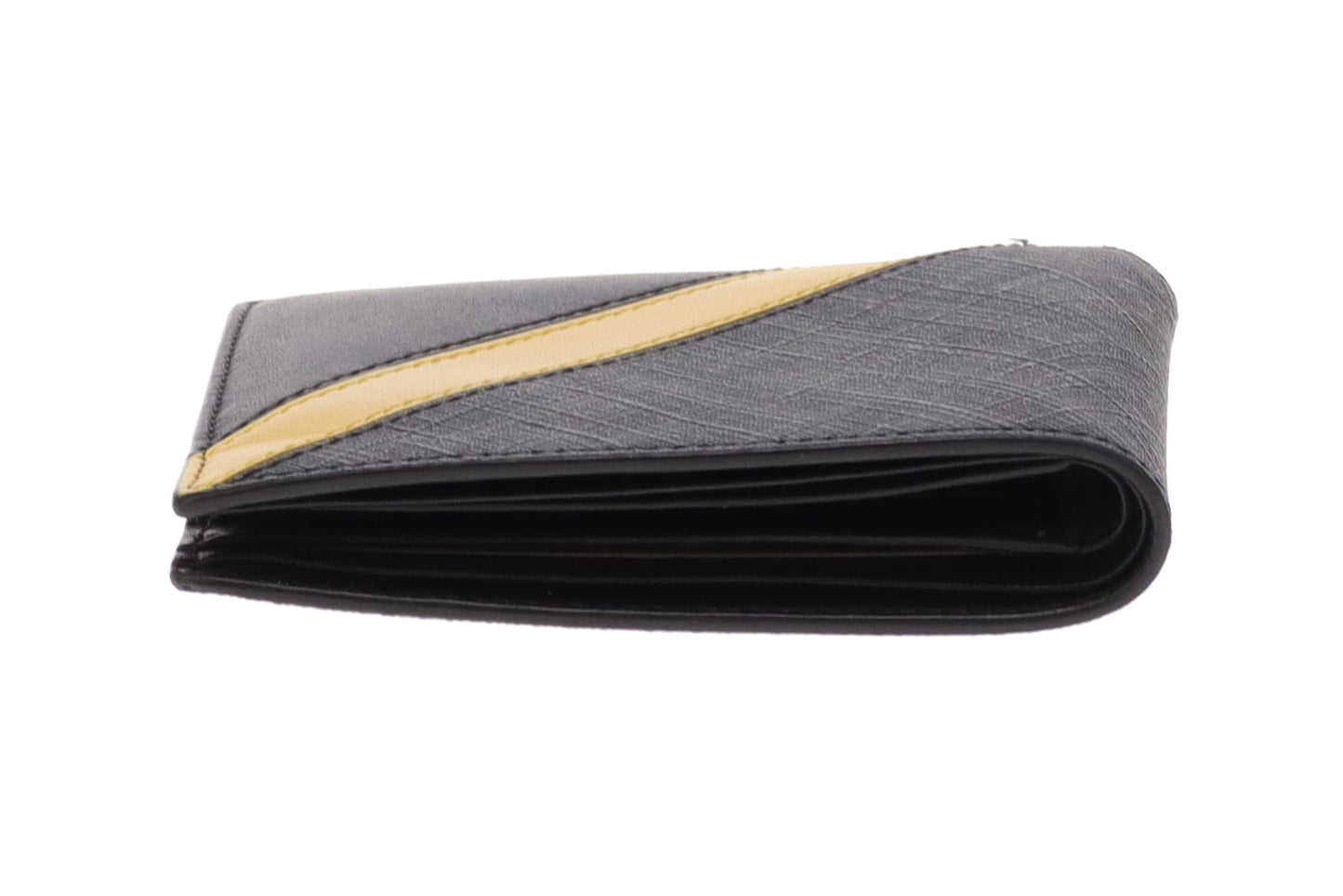 Fendi Grey Zucca with Yellow/Black Leather Folded Wallet