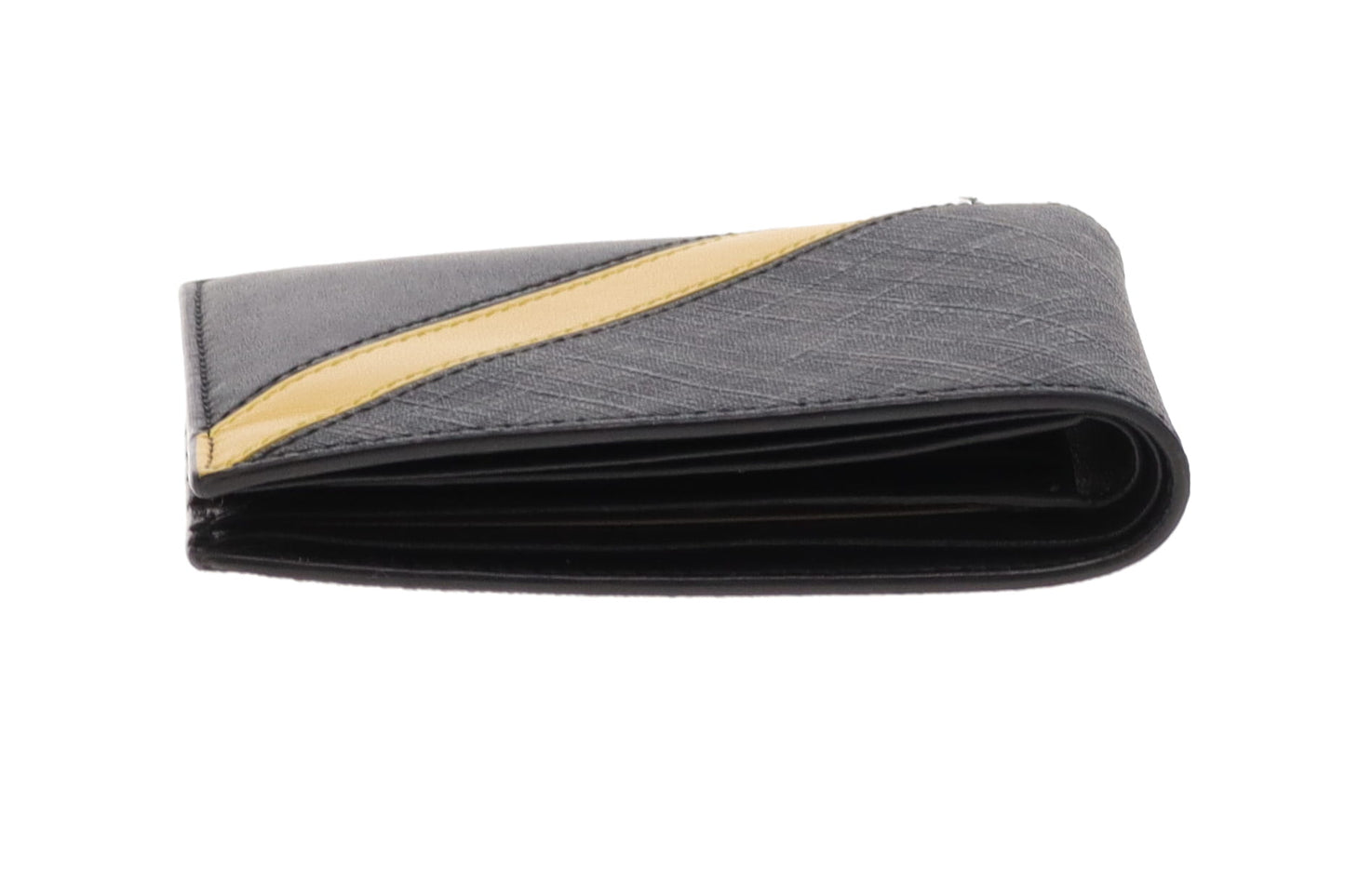 Fendi Grey Zucca with Yellow/Black Leather Folded Wallet