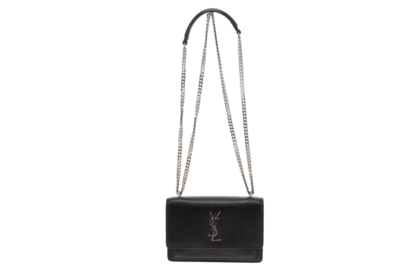 Saint Laurent Sunset Black Leather SHW Mini Bag 2017