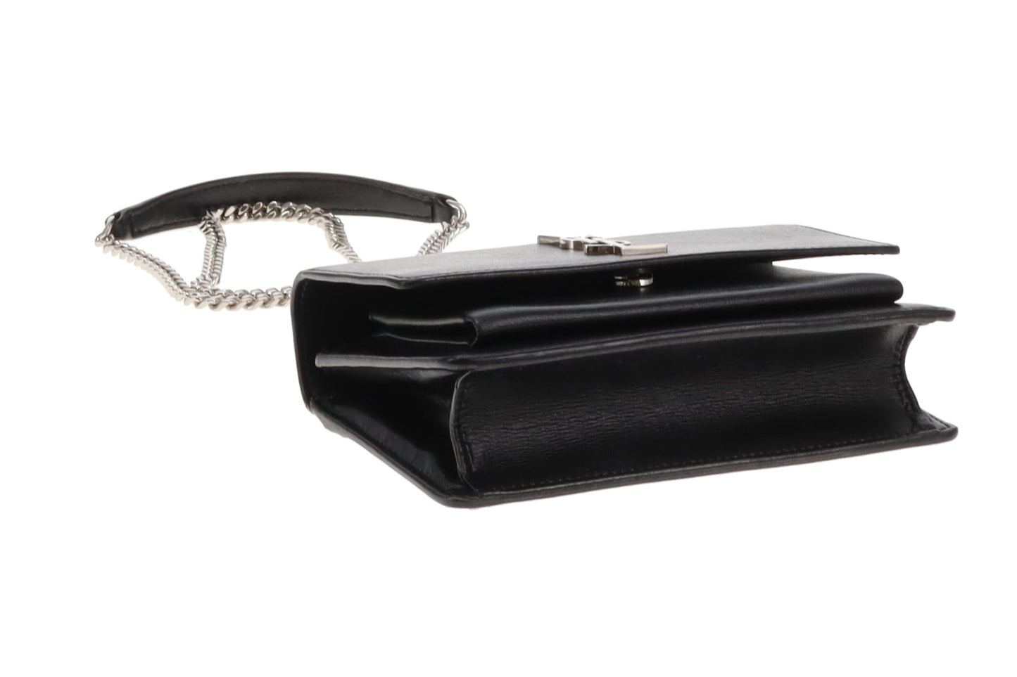 Saint Laurent Sunset Black Leather SHW Mini Bag 2017