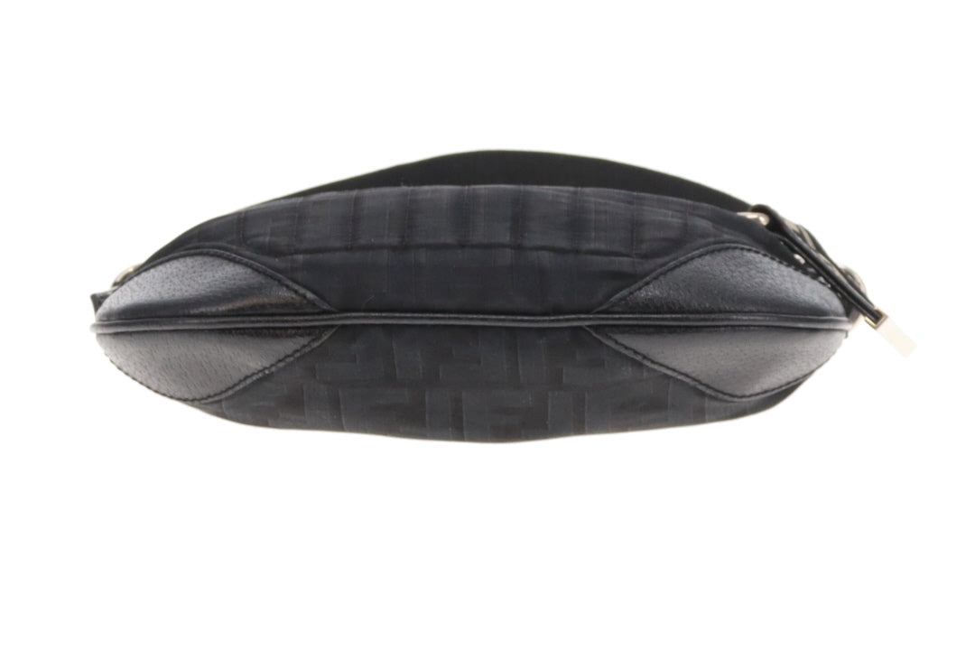 Fendi Vintage Black Zucca Shoulder Bag