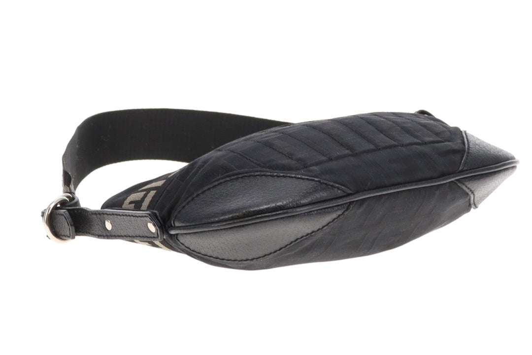 Fendi Vintage Black Zucca Shoulder Bag