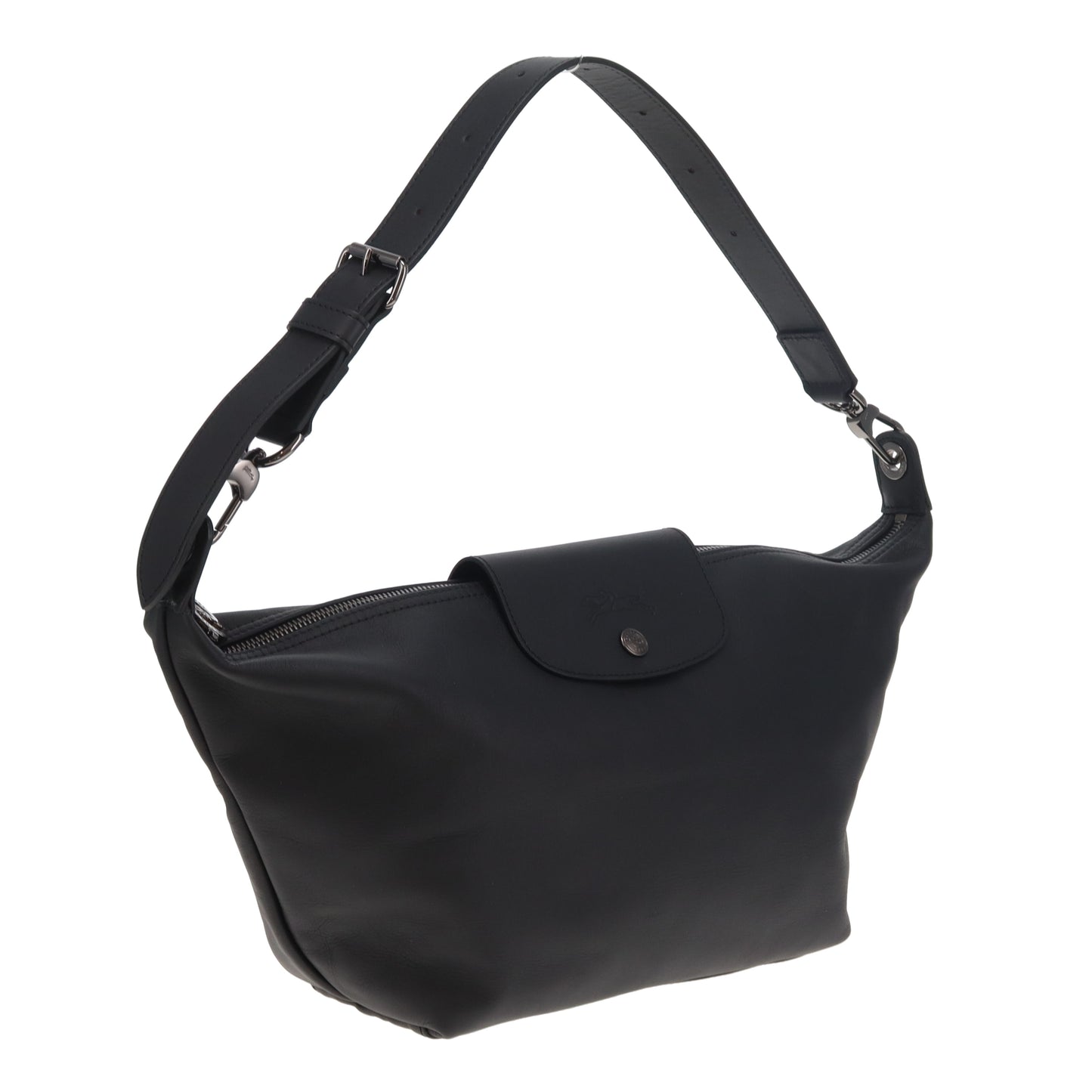 Longchamp Xtra Hobo M Black Leather 2x Straps