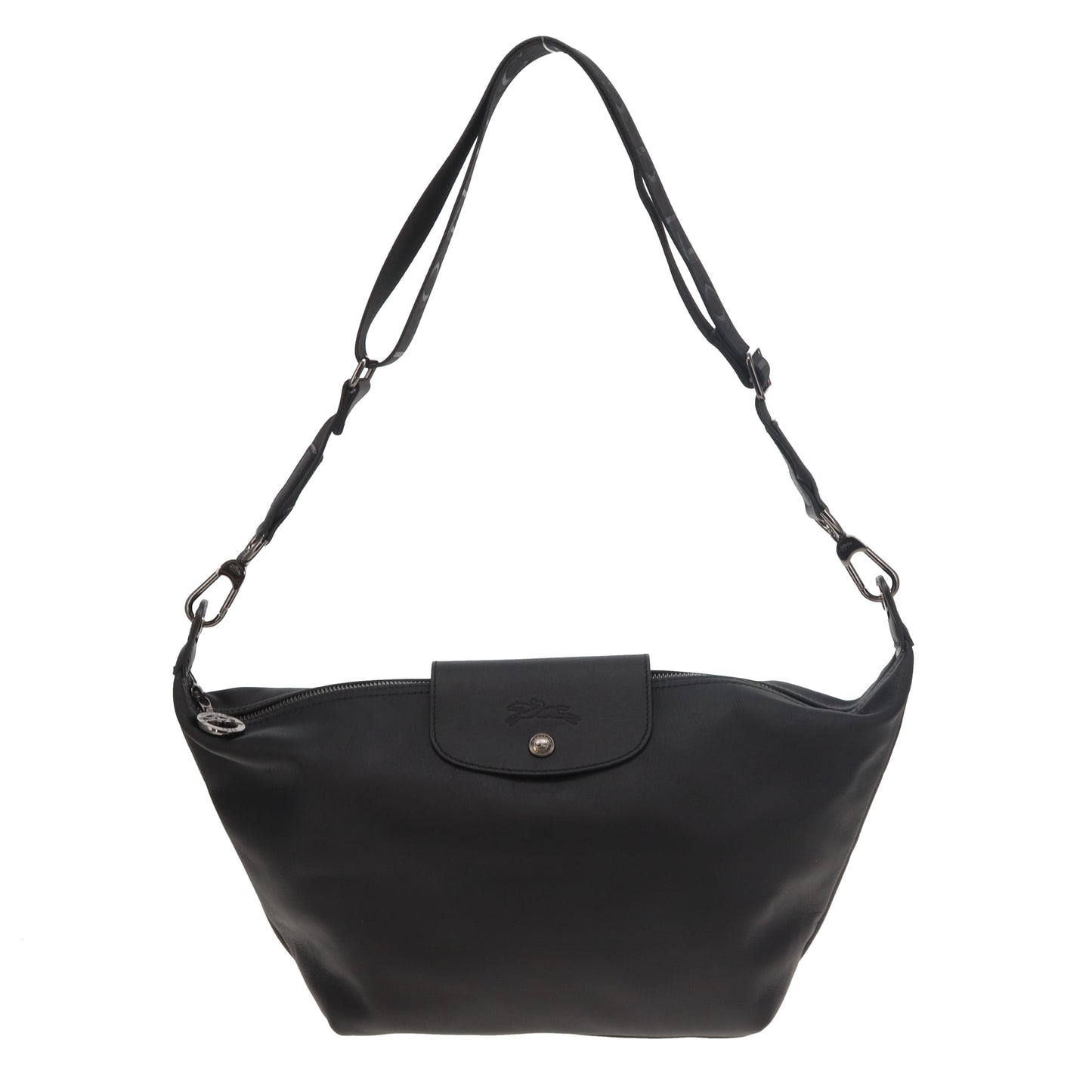 Longchamp Xtra Hobo M Black Leather 2x Straps