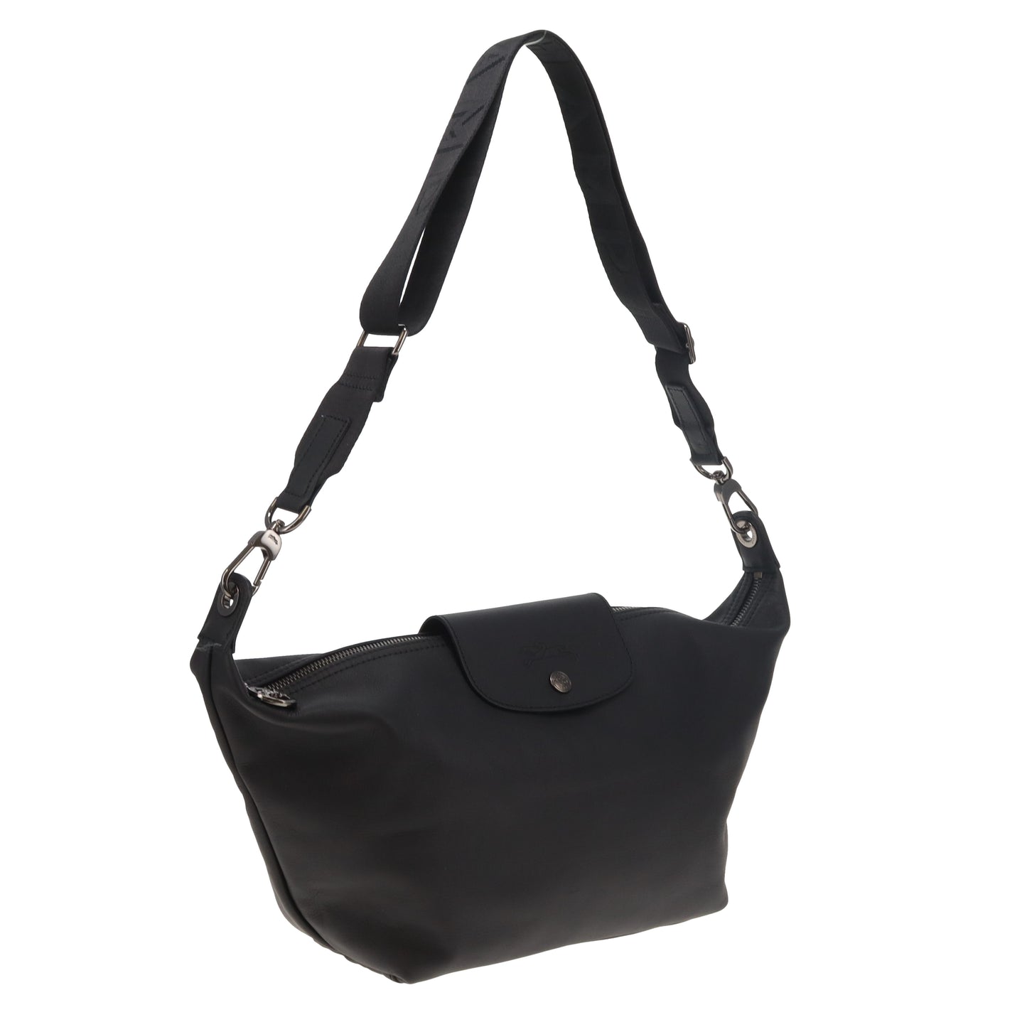 Longchamp Xtra Hobo M Black Leather 2x Straps