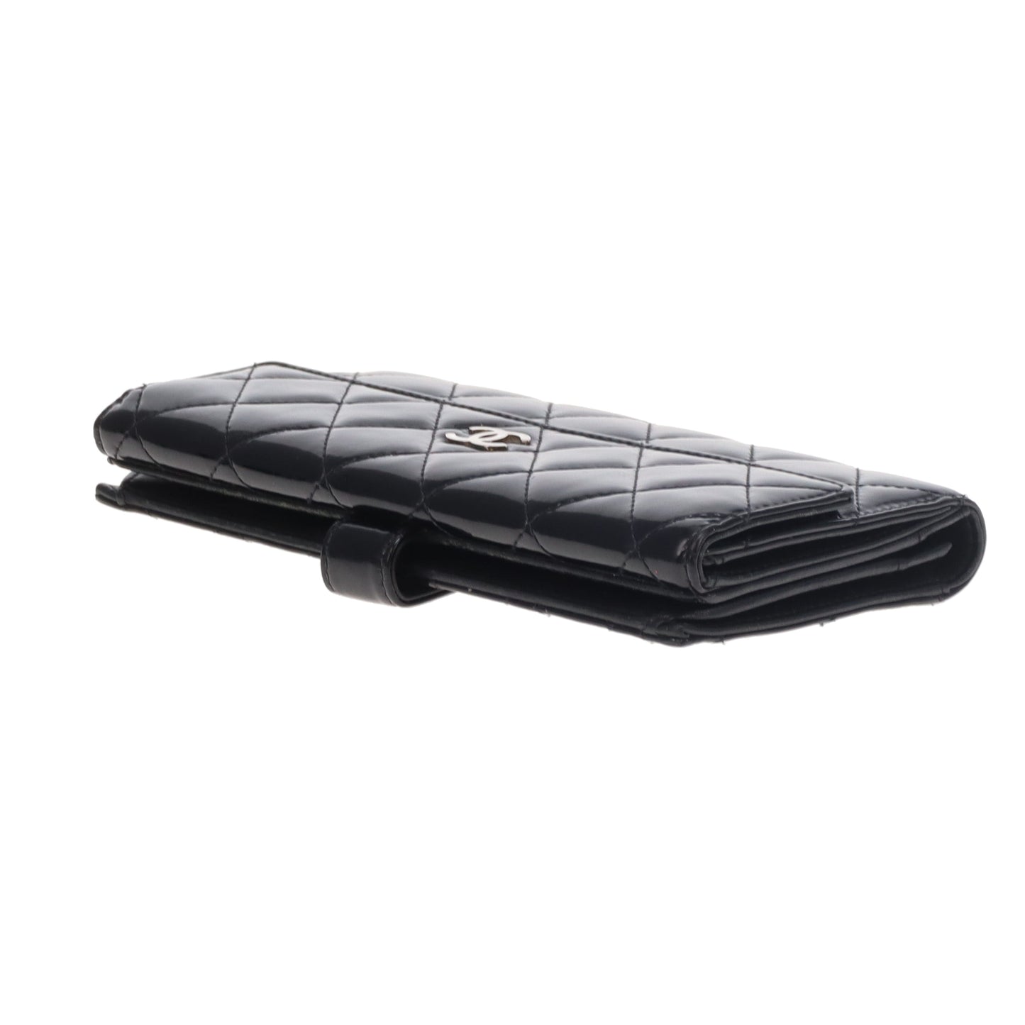 Chanel Long Flap Wallet Black Patent SHW 2011
