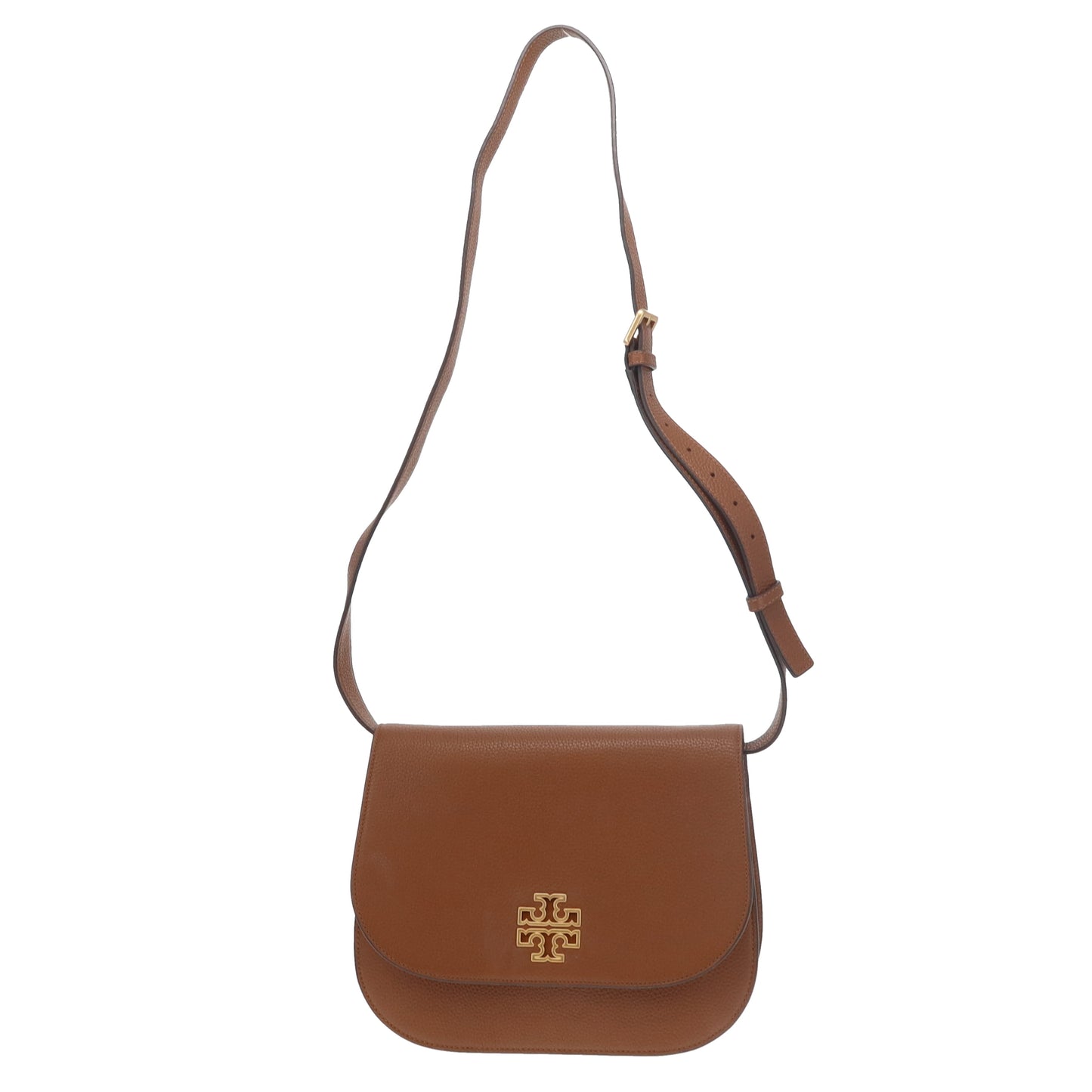 Tory Burch Britten Saddle Bag Tan GHW