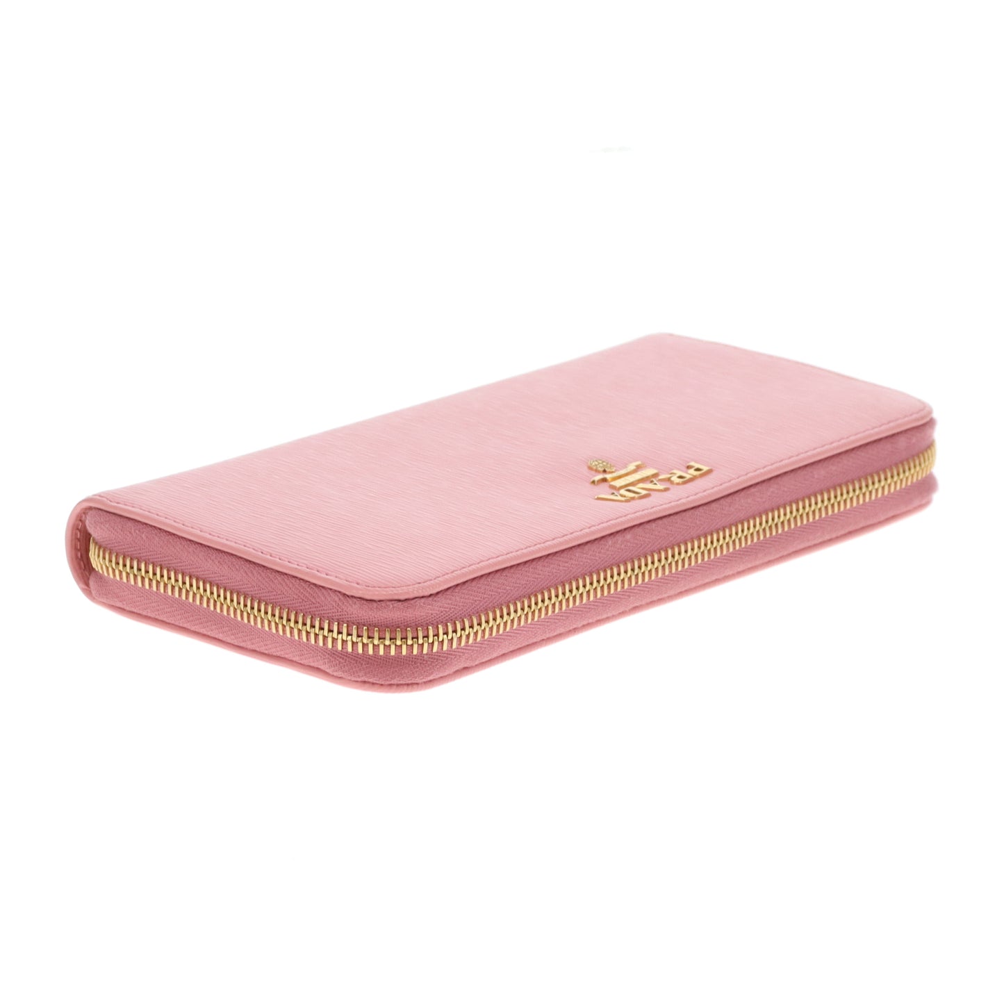 Prada Long Zipped Wallet Baby Pink Saffiano