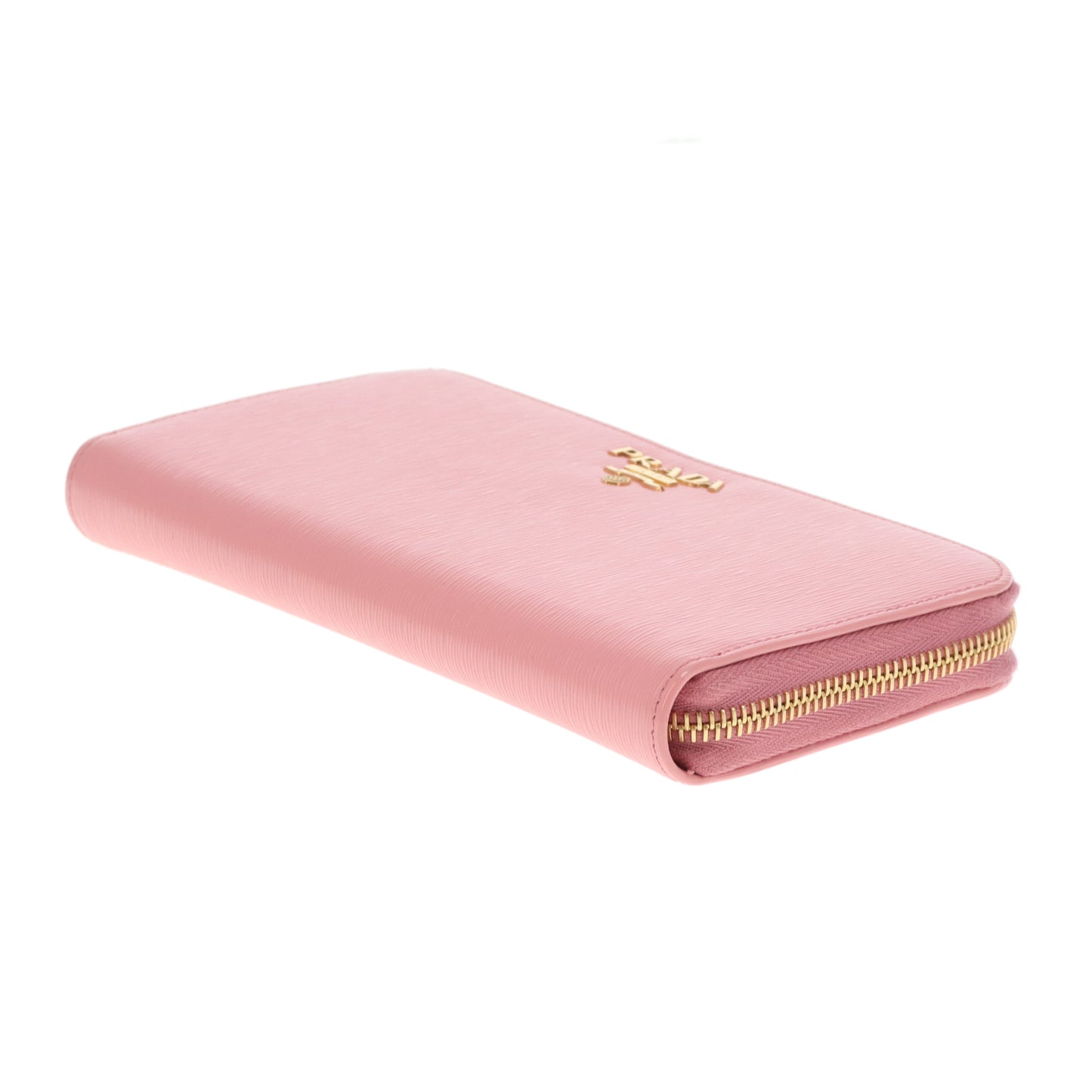 Prada Long Zipped Wallet Baby Pink Saffiano