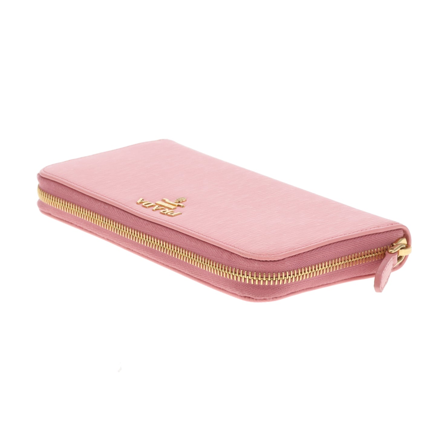 Prada Long Zipped Wallet Baby Pink Saffiano