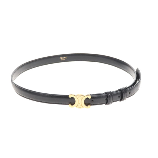 Celine Triomphe Belt 18 in Black Taurillon Leather 80cm