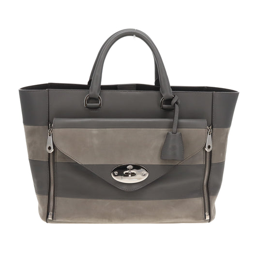 Mulberry Willow Tote Large Ltd Edition Grey Leather & Suede Panels