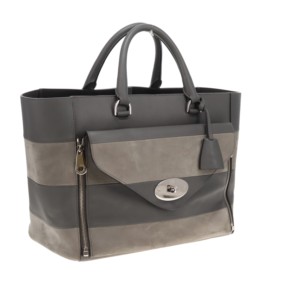 Mulberry Willow Tote Large Ltd Edition Grey Leather & Suede Panels