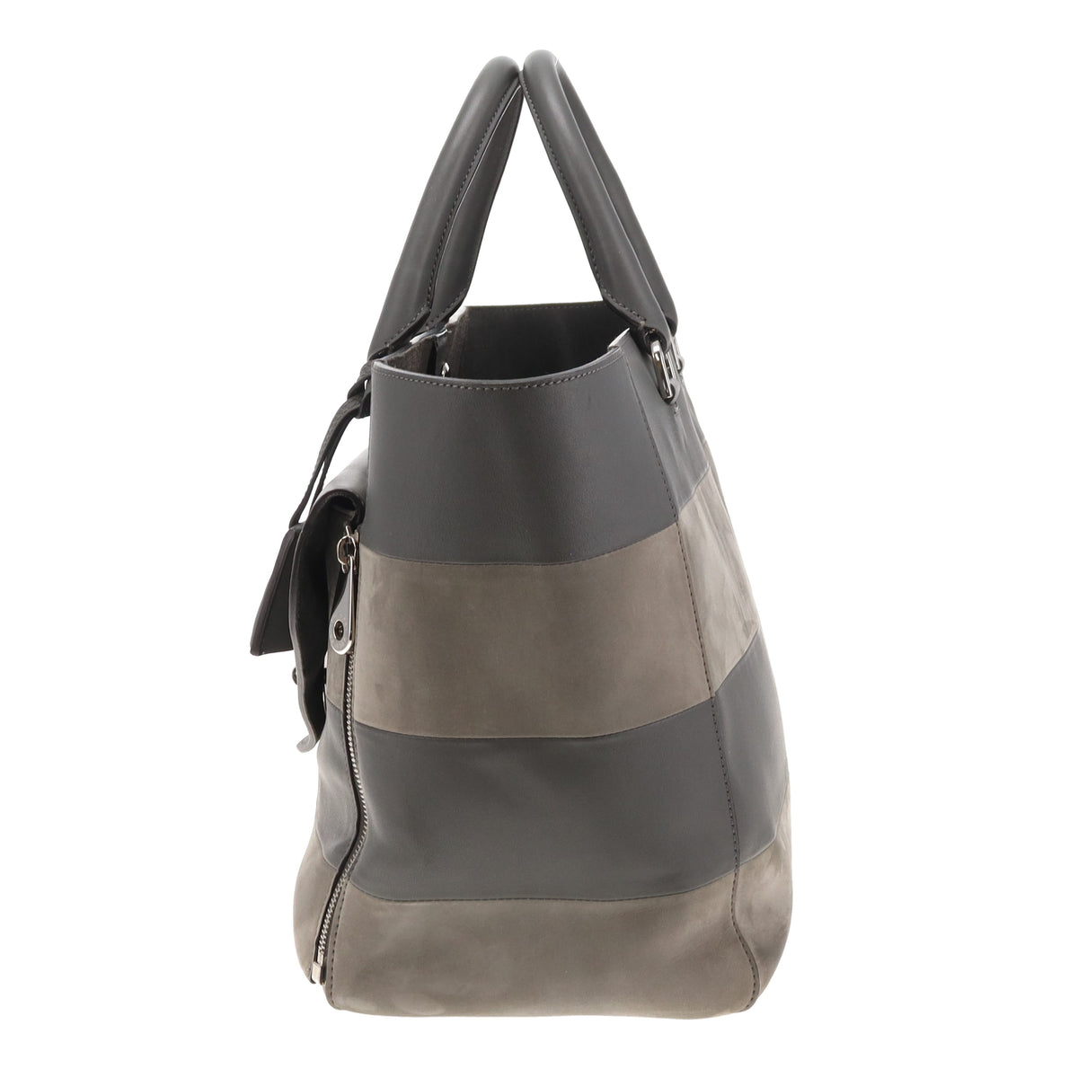 Mulberry Willow Tote Large Ltd Edition Grey Leather & Suede Panels