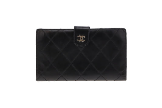 Chanel Vintage Folded Wallet Black SHW