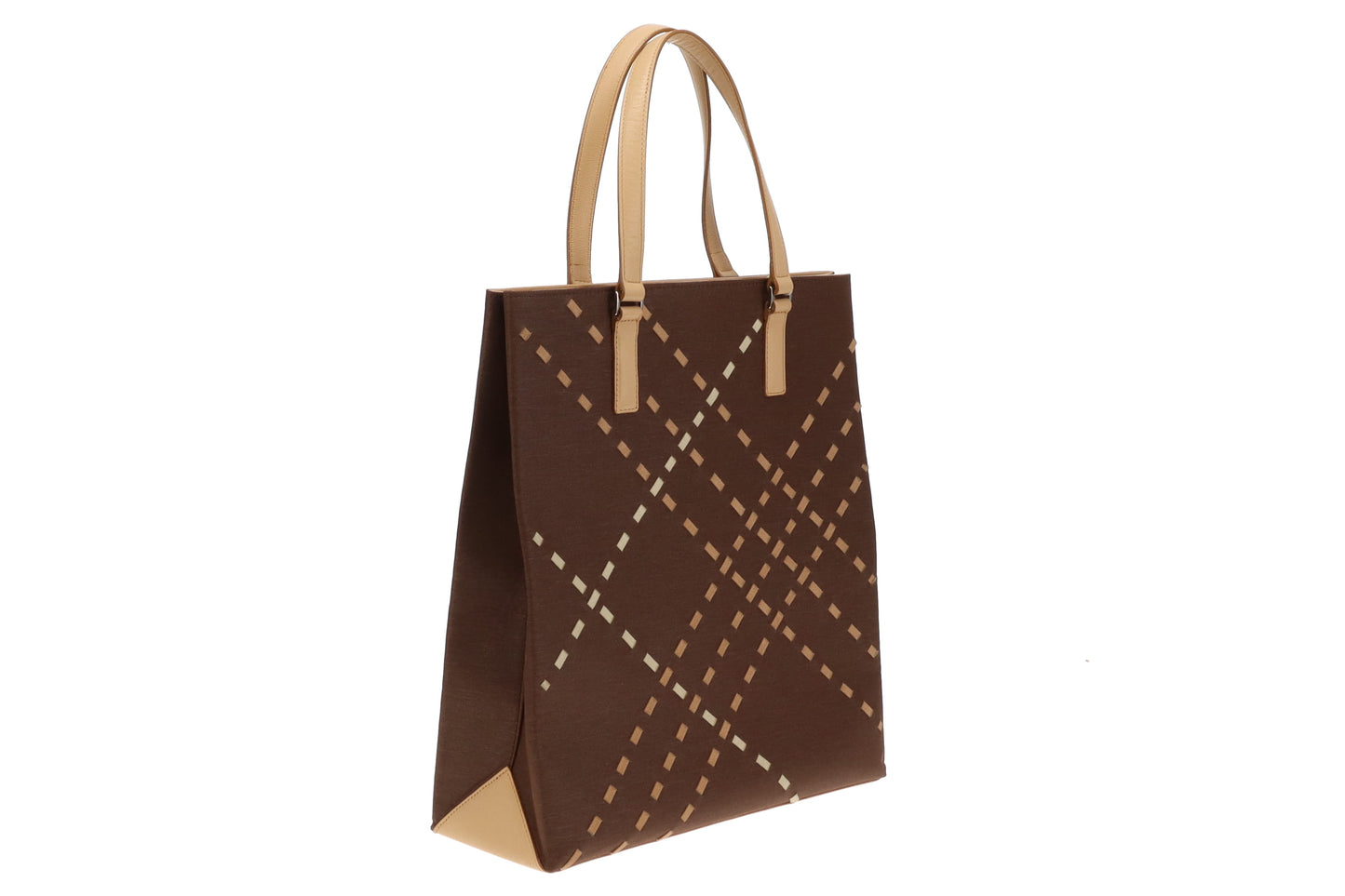 Burberry Woven Leather Tote Bag
