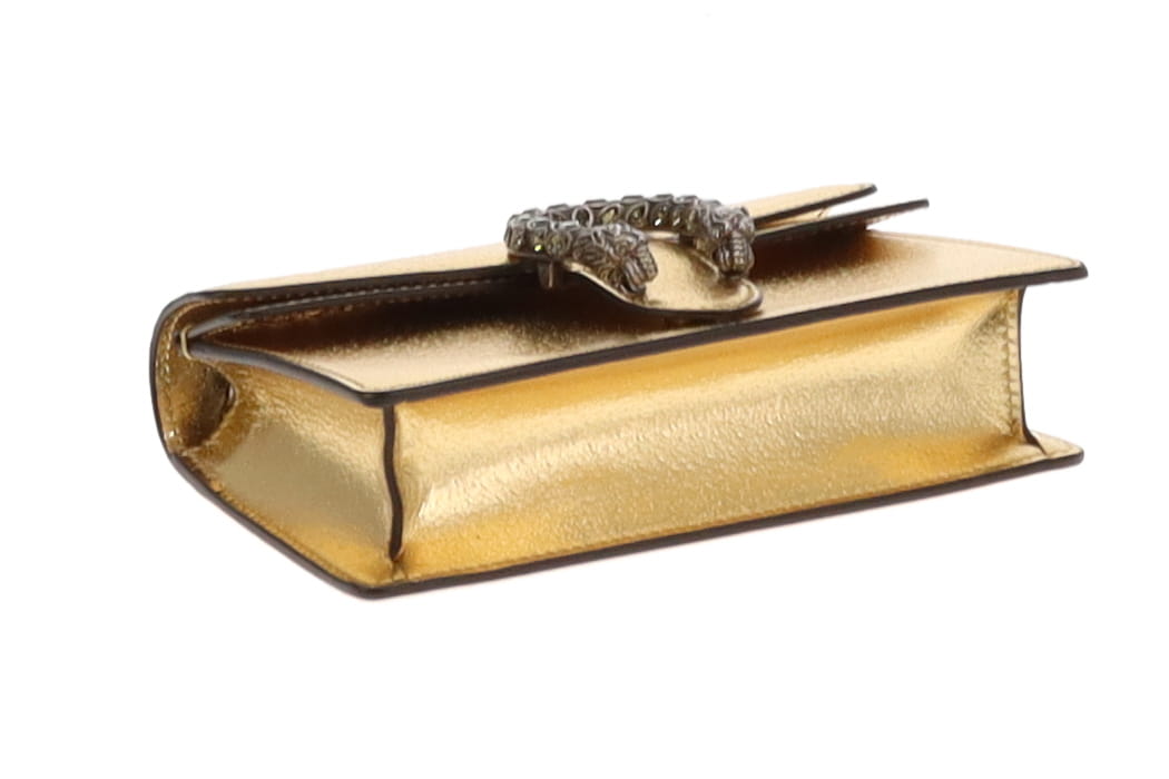 Gucci Gold Leather Super Mini Dionysus