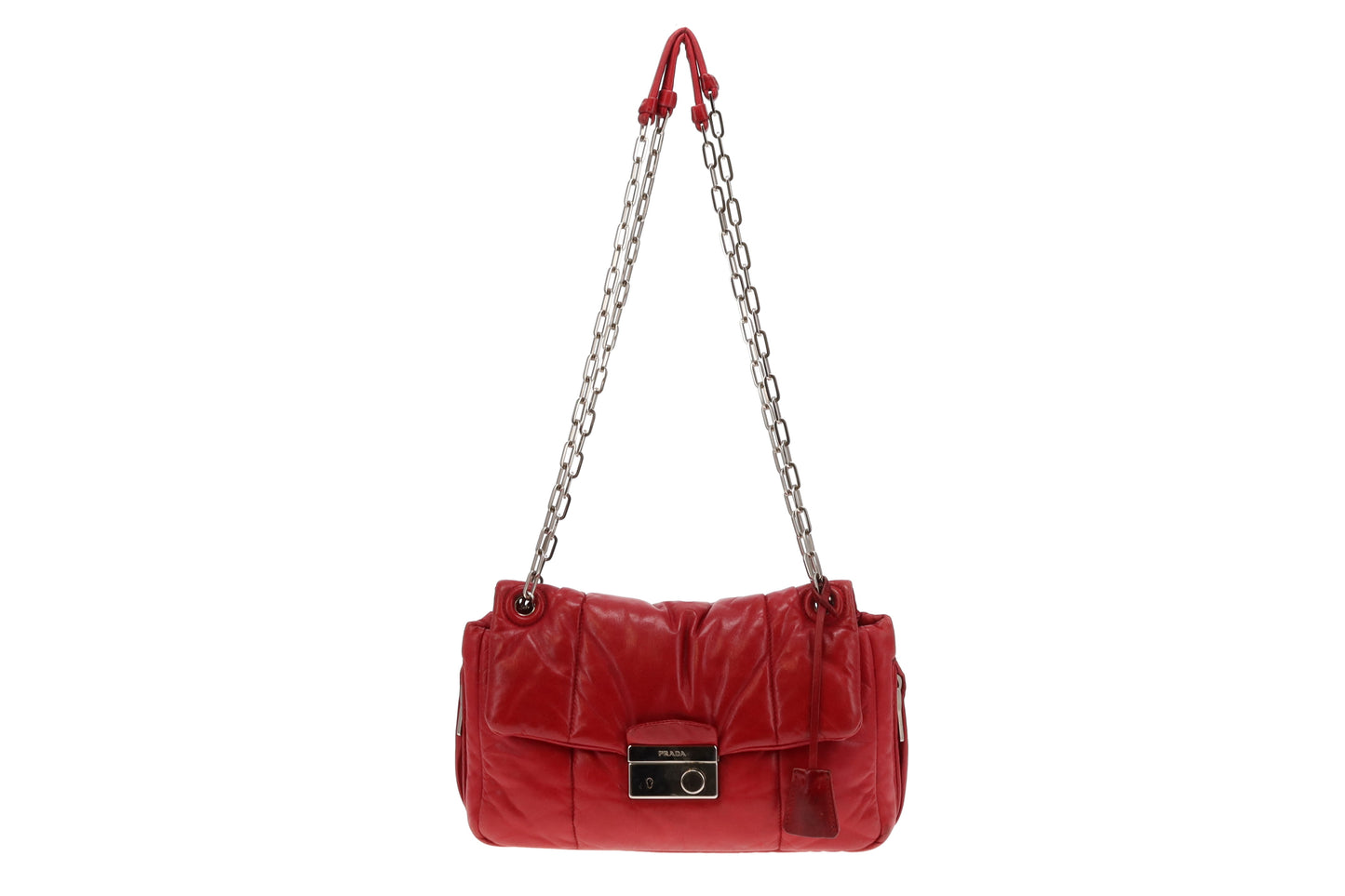 Prada Red Nappa Bomber Shoulder Bag