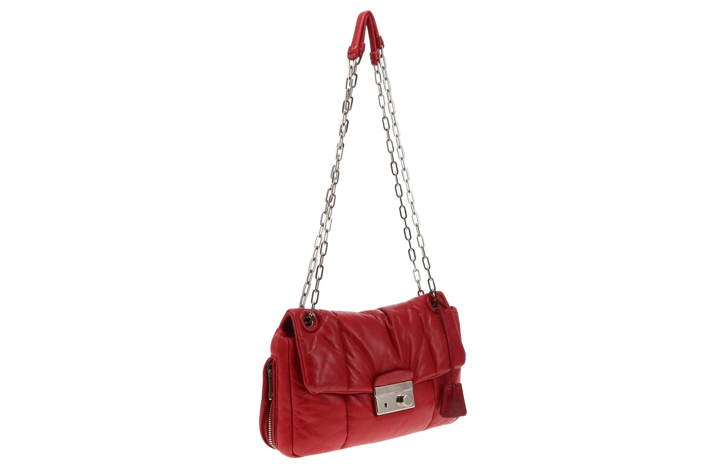 Prada Red Nappa Bomber Shoulder Bag