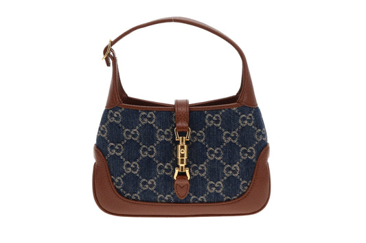 Gucci Jackie Mini 1961 In Blue GG Denim
