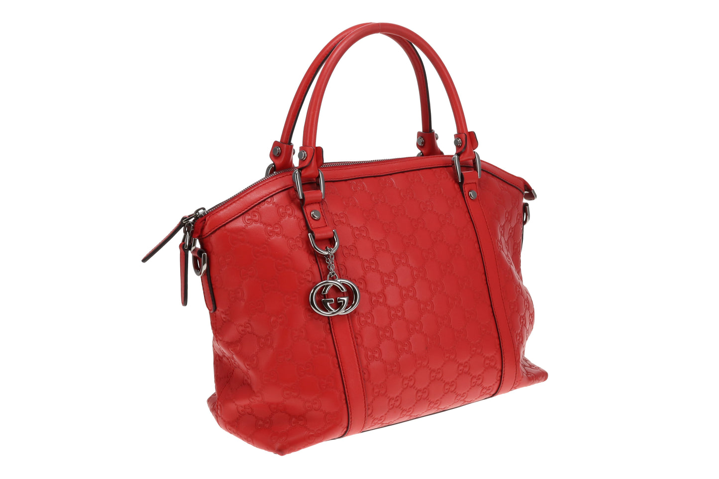 Gucci 2-Way Bag Red Guccissima Leather SHW