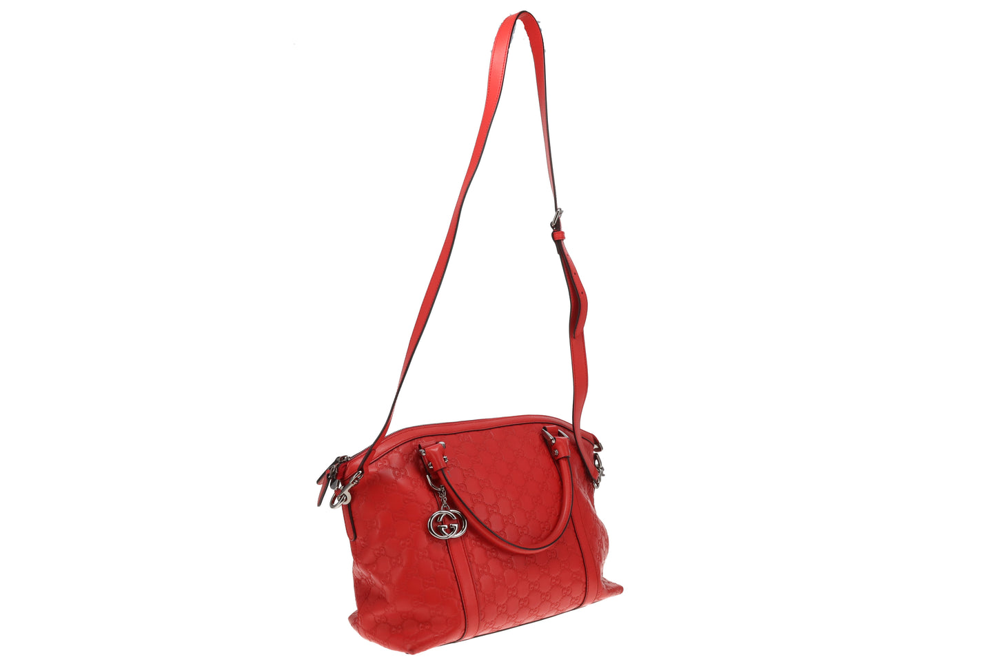 Gucci 2-Way Bag Red Guccissima Leather SHW