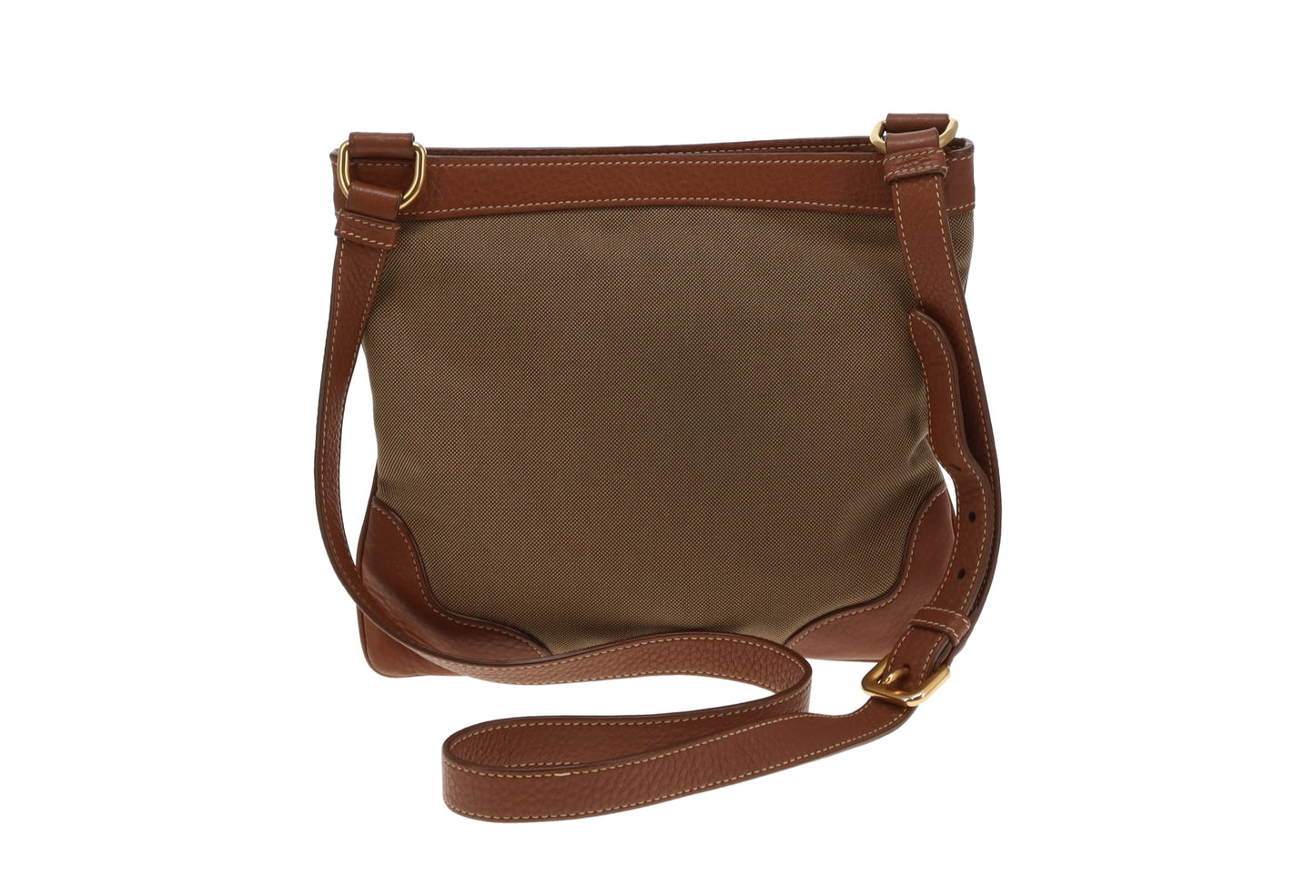 Prada Messenger Bag Logo Canvas and Leather