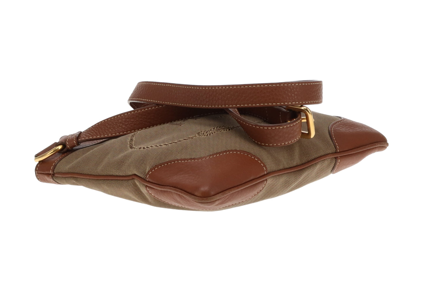 Prada Messenger Bag Logo Canvas and Leather