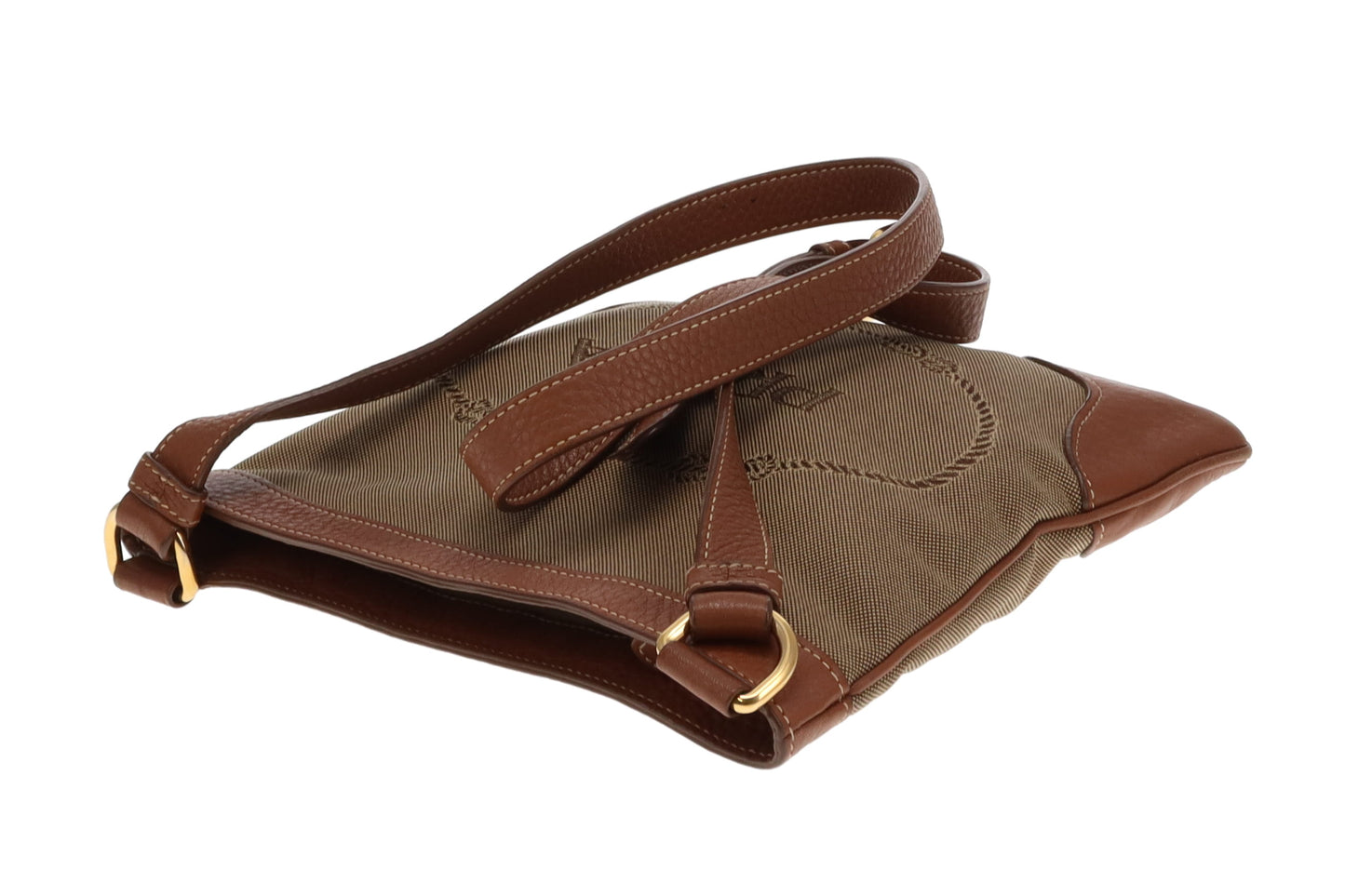 Prada Messenger Bag Logo Canvas and Leather