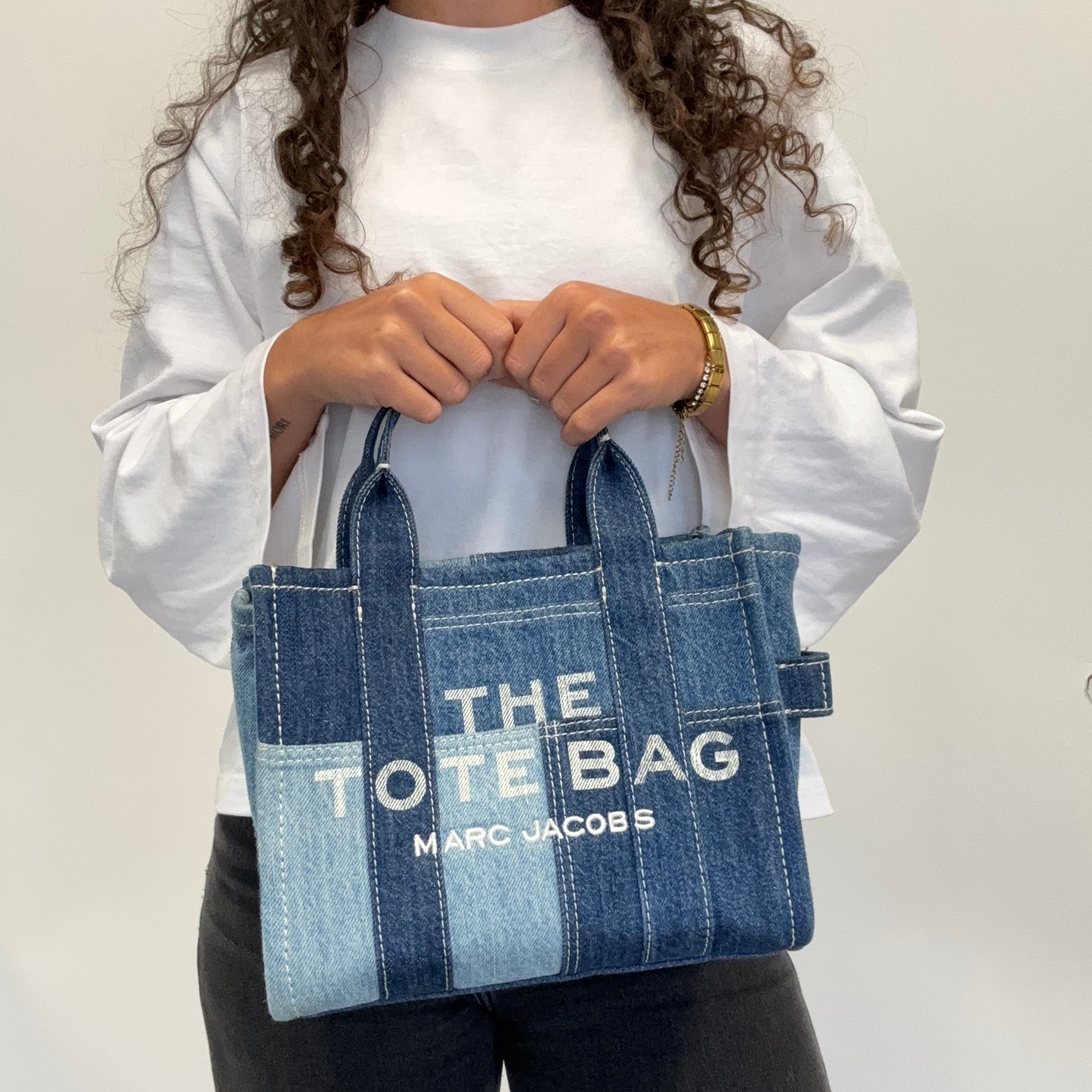 Marc Jacobs The Tote Bag Small Denim Patchwork