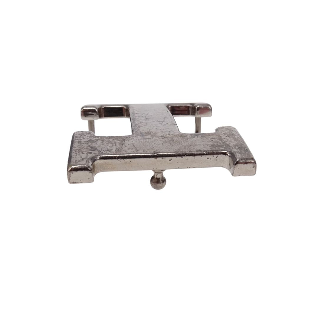 Hermes H Buckle For Belts In Hammered Metal