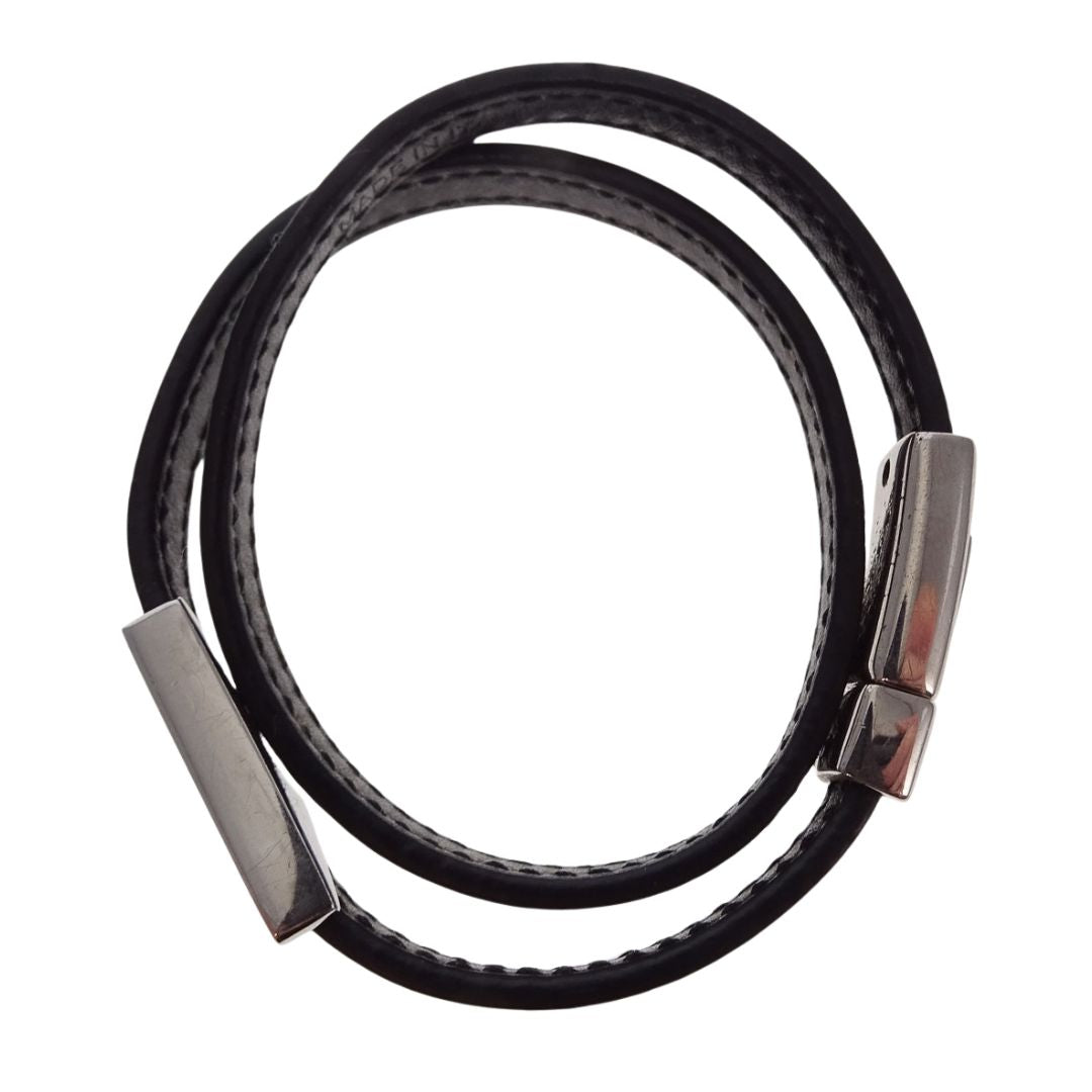 Prada Triangle Logo Double Wrap Bracelet