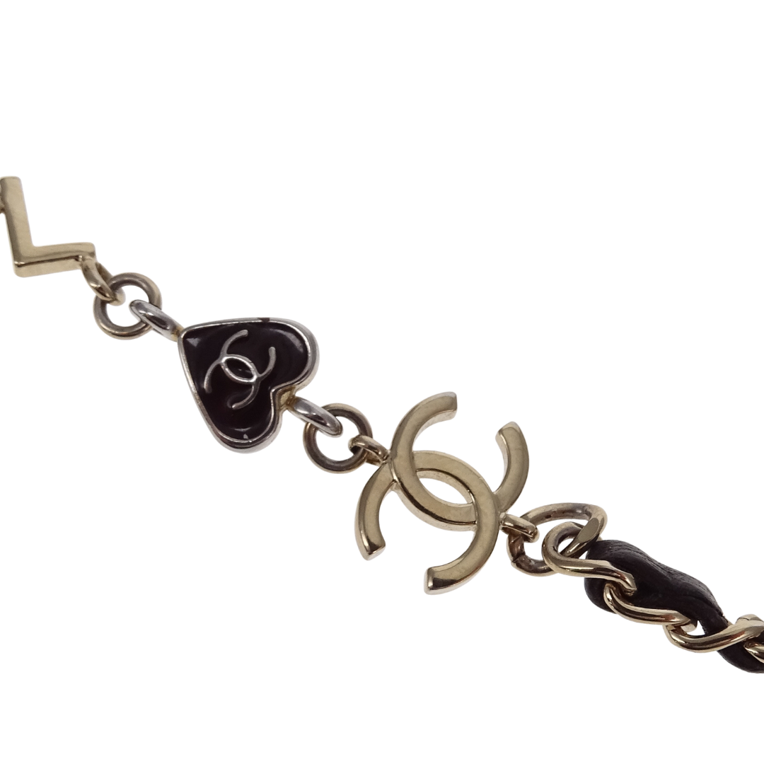 Chanel Sunglasses with Chain Pale Gold and Brown with Logo Charm Chain