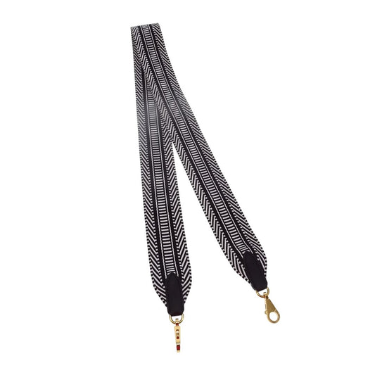 Hermes Canvas Strap 50mm Ecru/Noir Pattern GHW