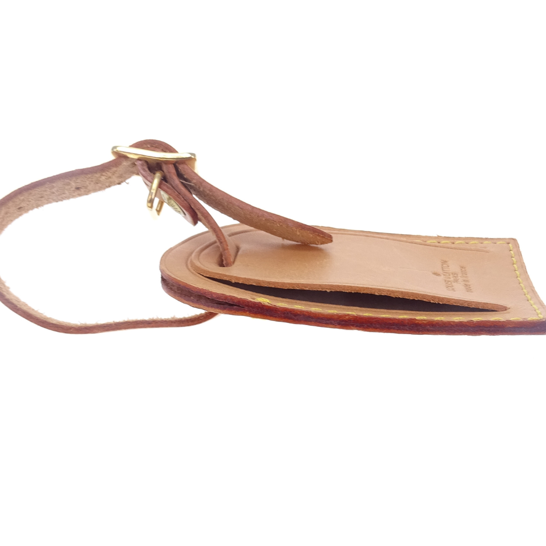 Louis Vuitton Luggage Tag and Poignet Set Vachetta
