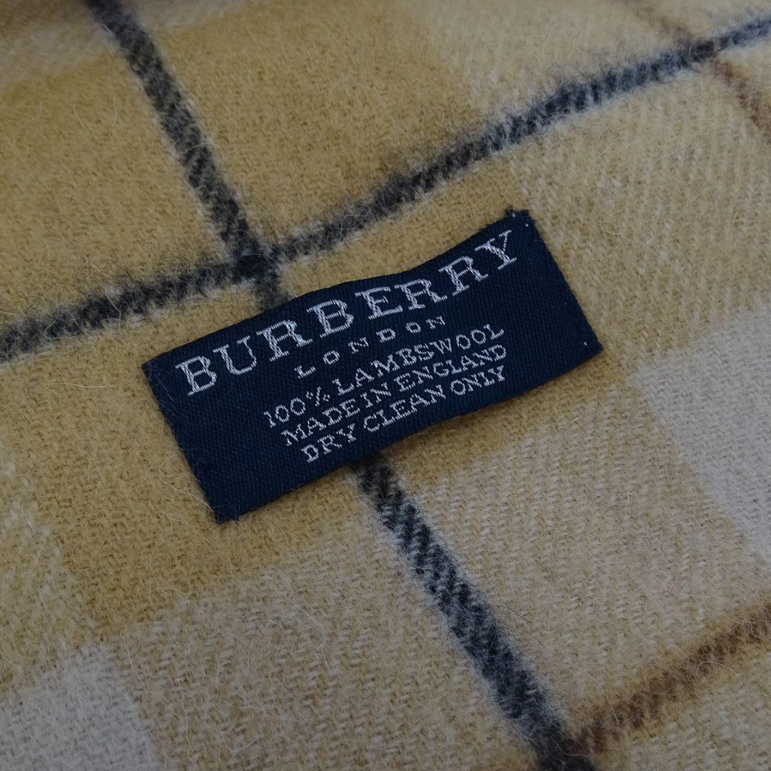 Burberry Scarf Beige/Yellow Check 100% Lambswool