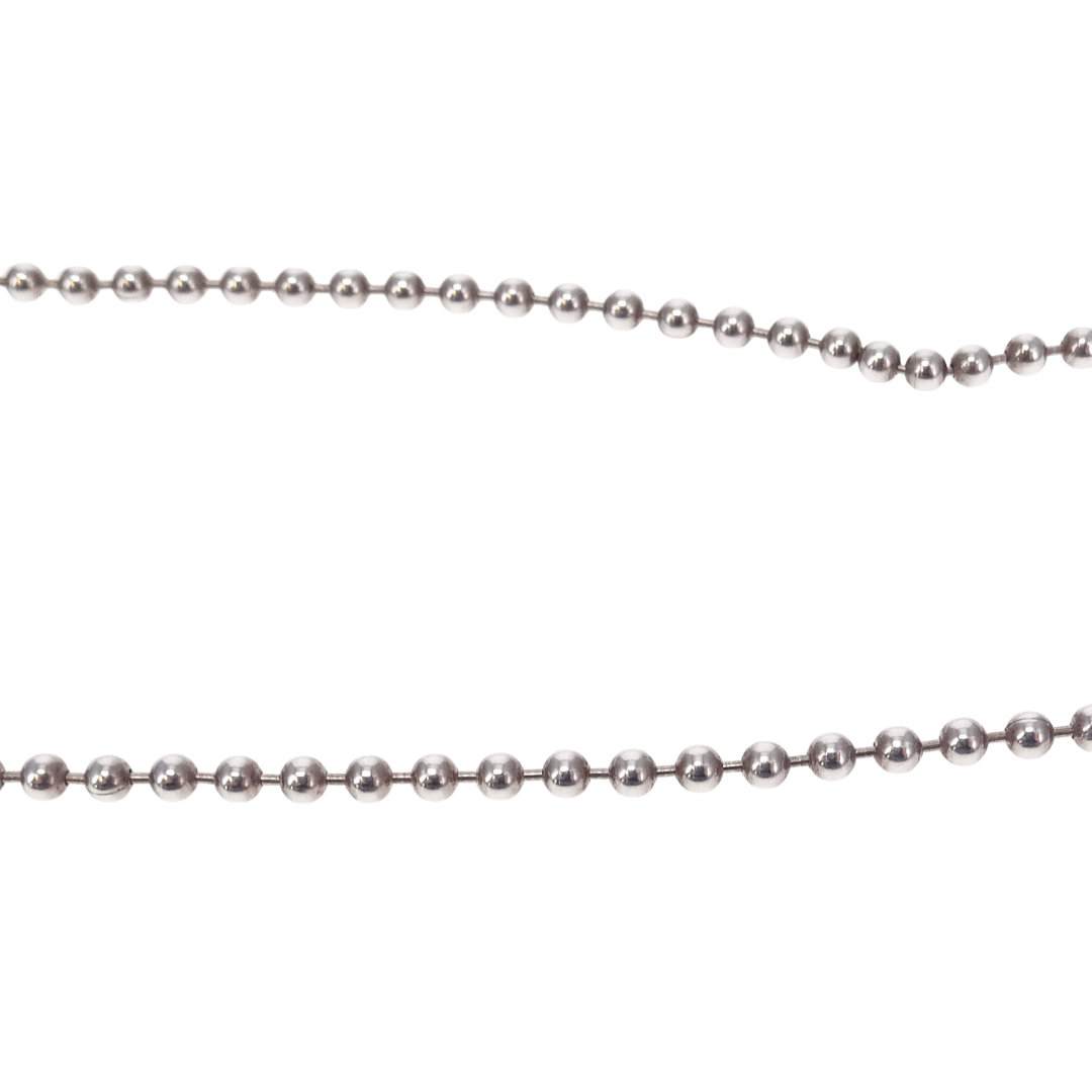 Tiffany & Co RTT Large Heart Tag on Beaded Chain Sterling Silver