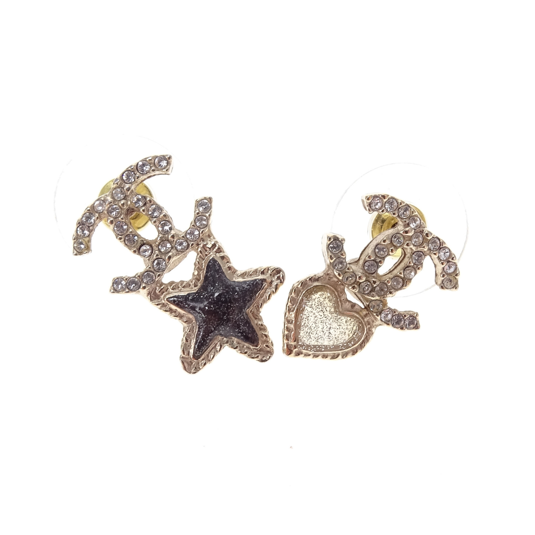 Chanel CC Heart Star Earrings 2020