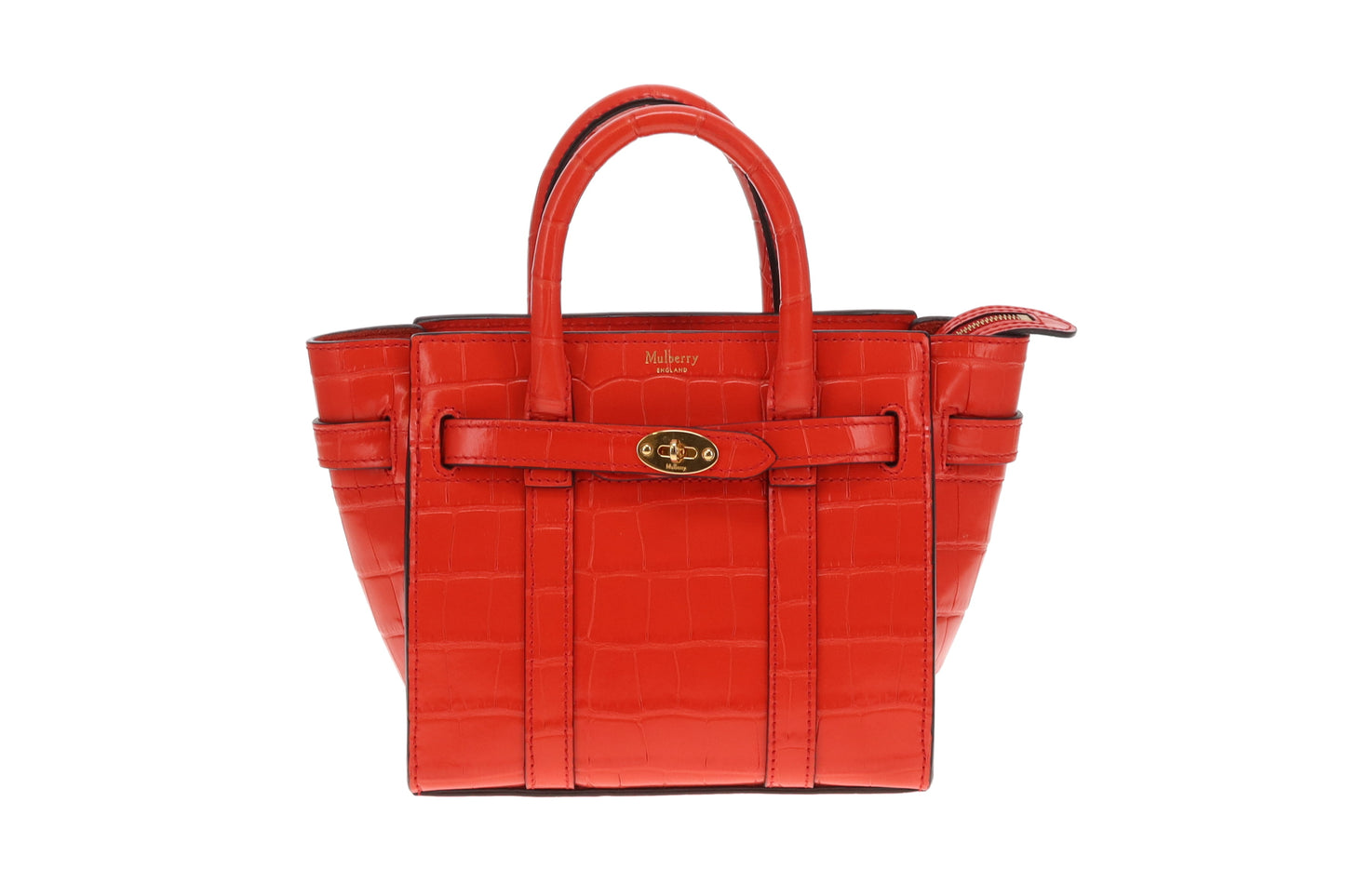 Mulberry Bayswater Mini Shiny Croc Red