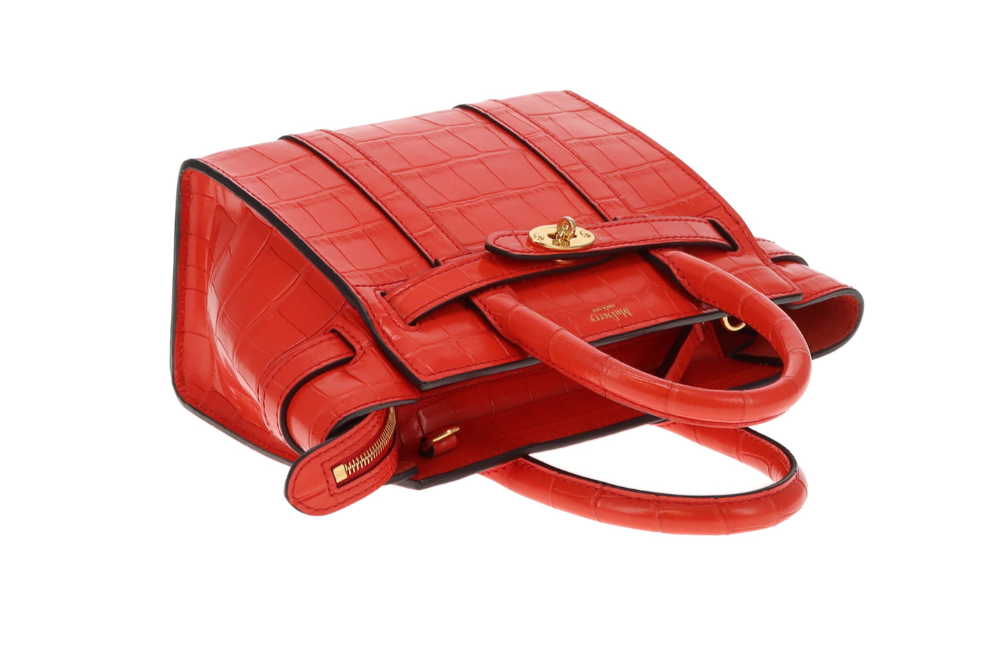 Mulberry Bayswater Mini Shiny Croc Red