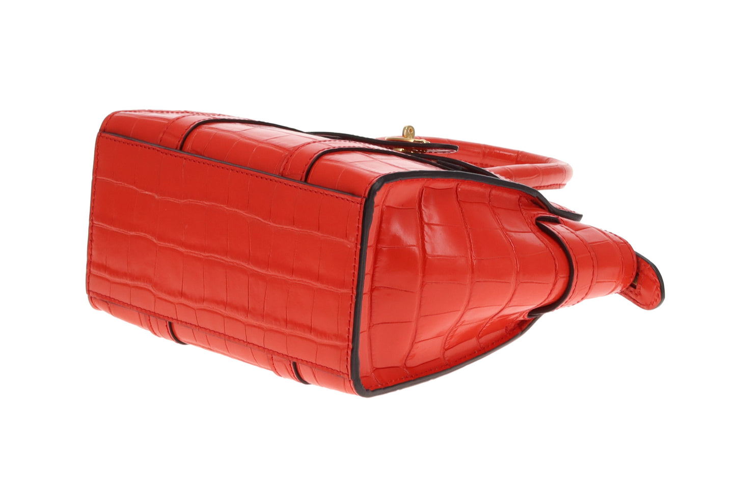 Mulberry Bayswater Mini Shiny Croc Red