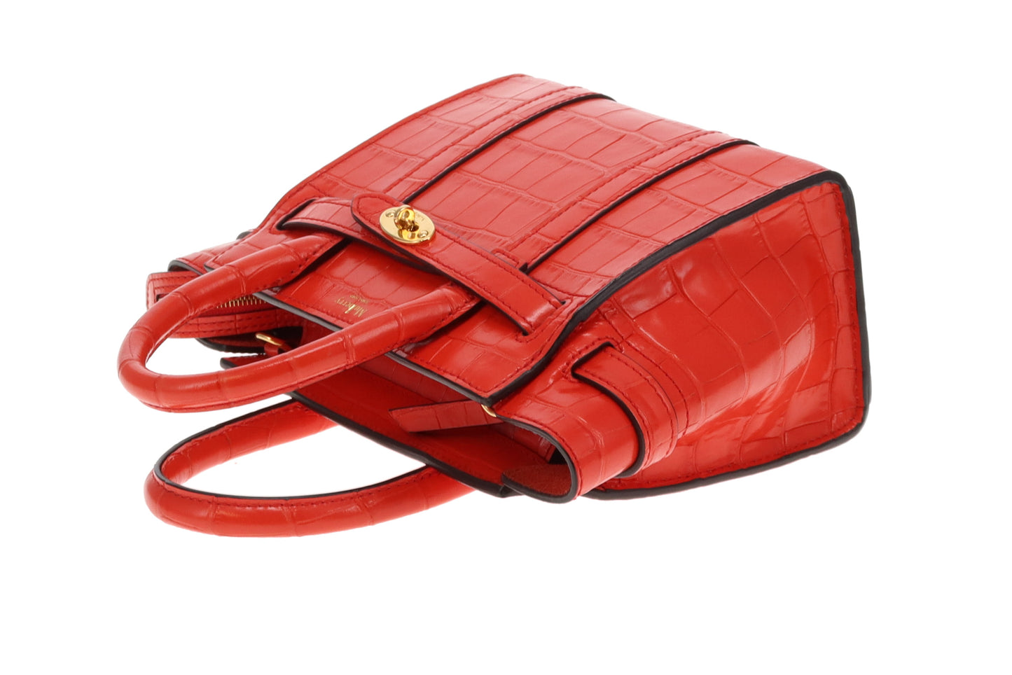 Mulberry Bayswater Mini Shiny Croc Red
