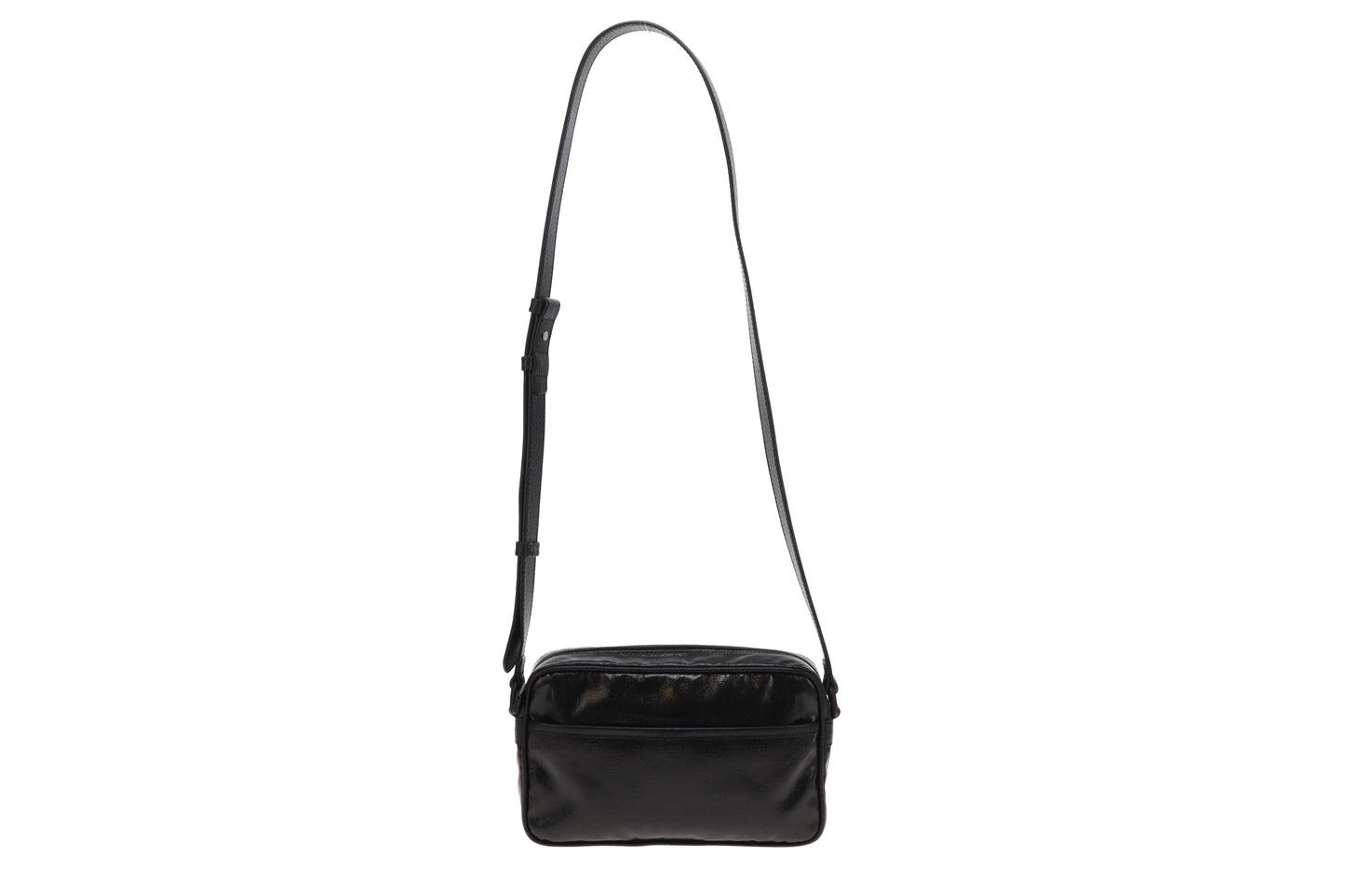 Gucci Black GG Crystal Front Pocket Camera Bag