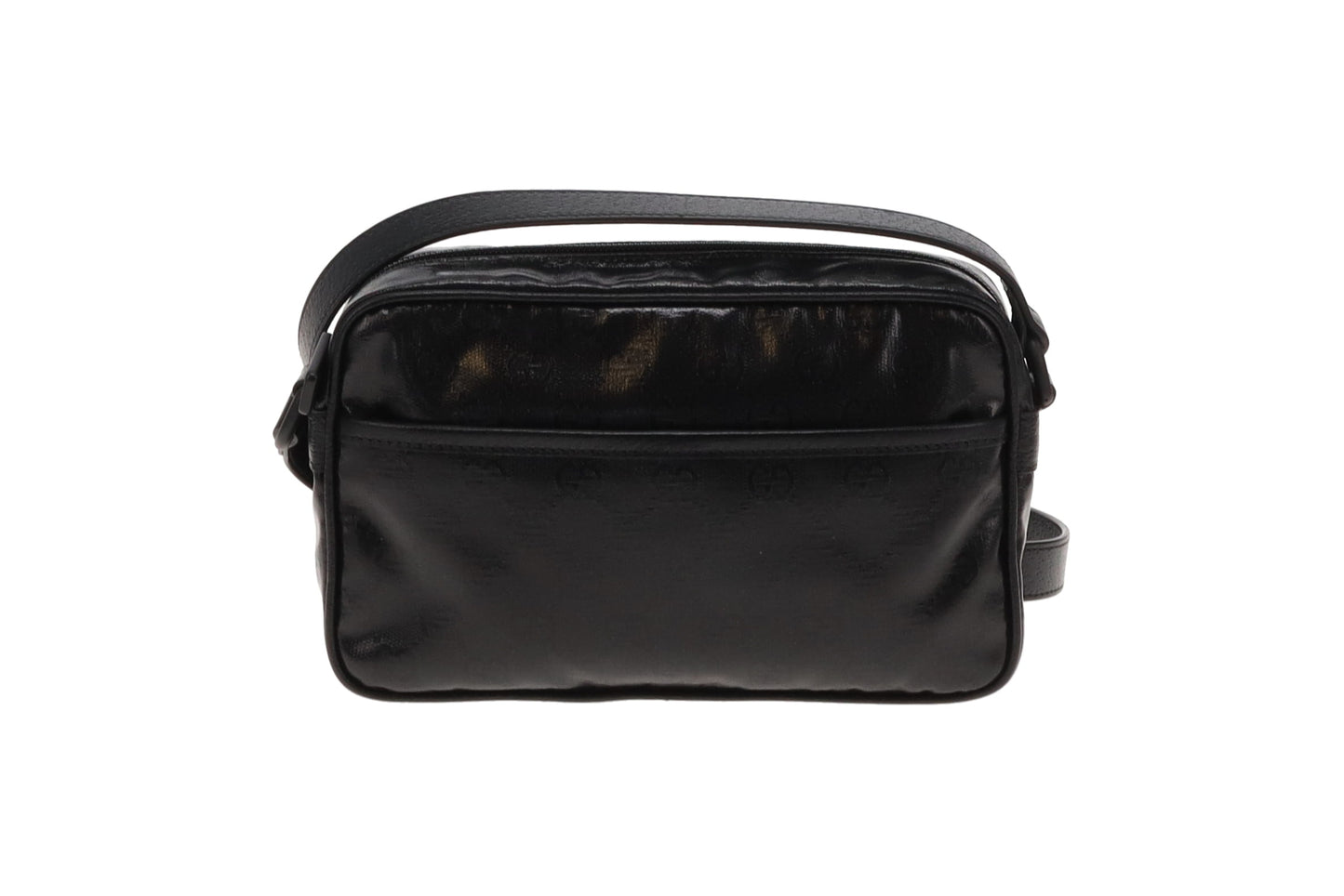 Gucci Black GG Crystal Front Pocket Camera Bag