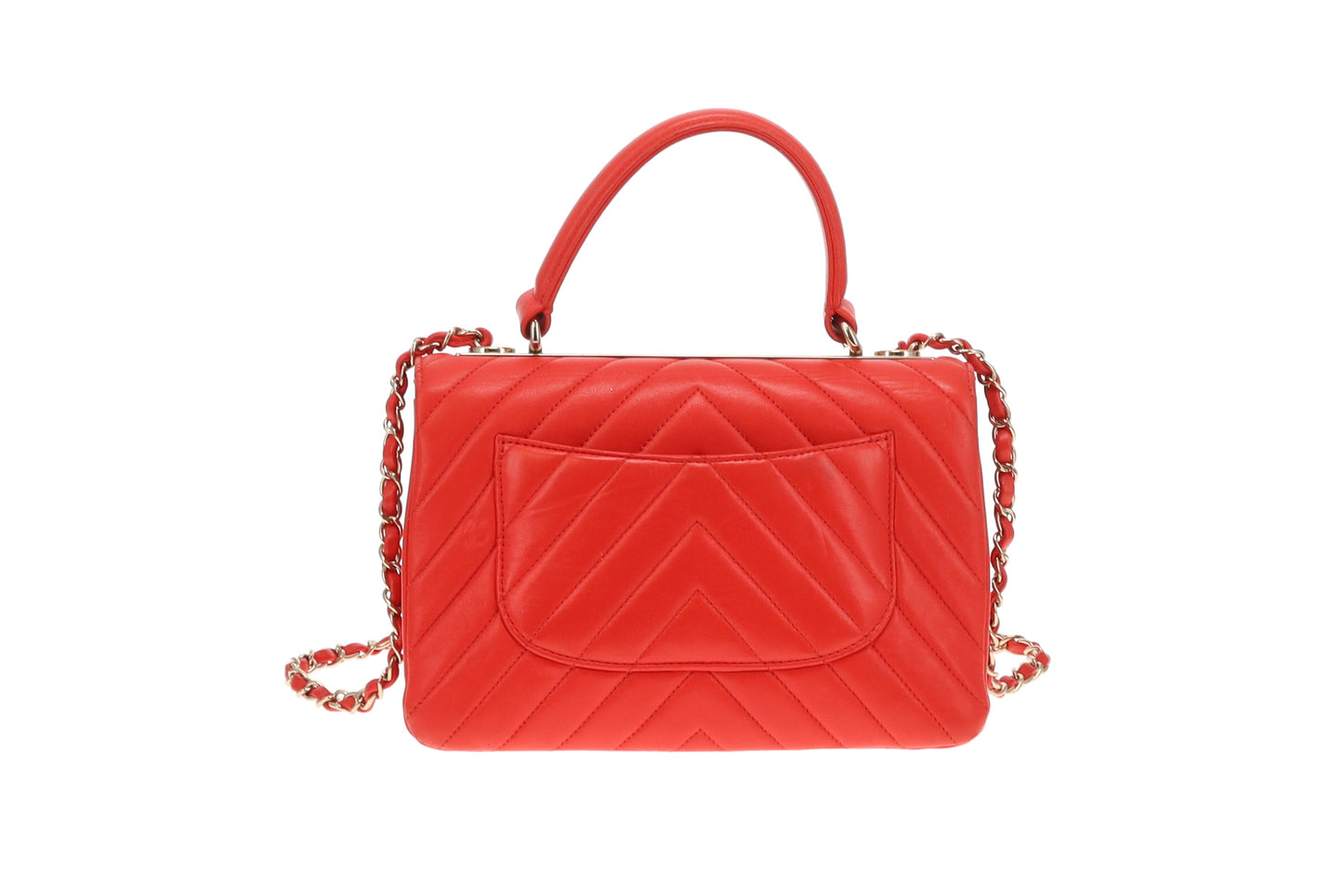 Chanel Red Chevron Small Trendy CC Top Handle 2019