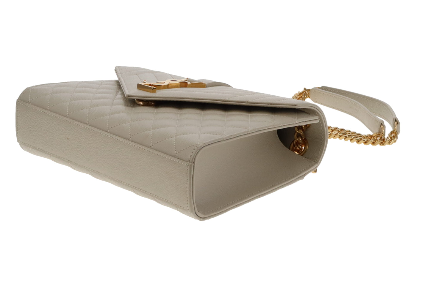 Saint Laurent Blanc Vintage Grain De Poudre Medium Envelope Shoulder Bag