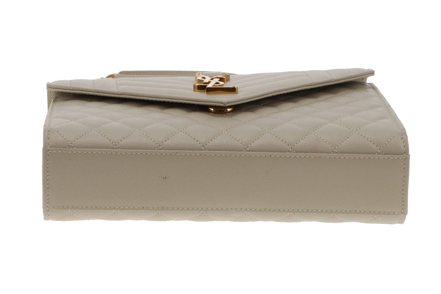 Saint Laurent Blanc Vintage Grain De Poudre Medium Envelope Shoulder Bag