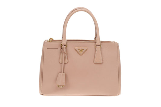 Prada Galleria Double Zip Medium Cammeo Saffiano