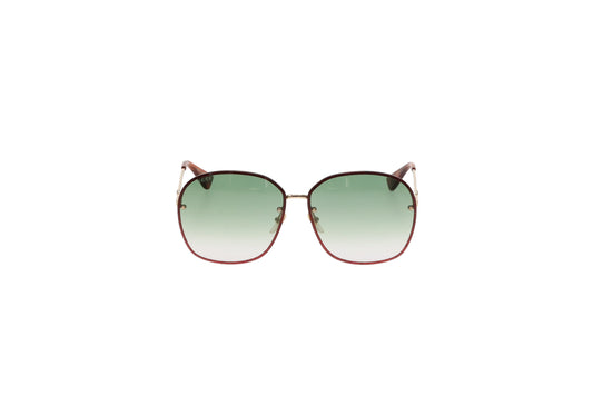 Gucci GG0228S Red Sparkle Rim Oversized Sunglasses